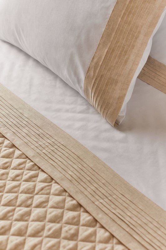 Pleated Linen Queen Duvet Cover Bedding Style Bovi 