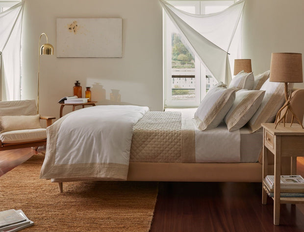 Pleated Linen Twin Sheet Set Bedding Style Bovi 