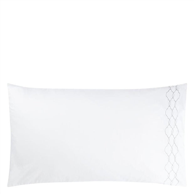 Rabeschi Alabaster Embroidered Standard Pillowcase Bedding Style Designer's Guild 