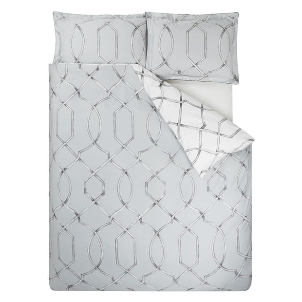 Rabeschi Slate Linen Queen Duvet Cover Bedding Style Designer's Guild 