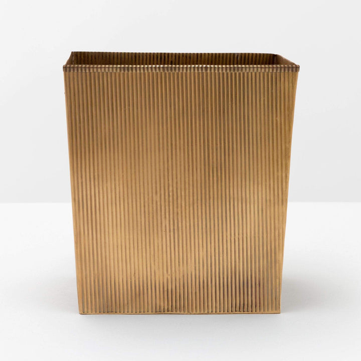 Redon Rectangular Wastebasket Bath Accessories Pigeon & Poodle Antique Brass 