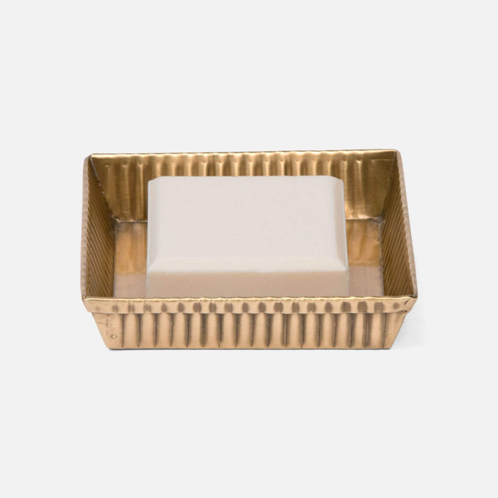 Redon Square Soap Dish Bath Accessories Pigeon & Poodle Antique Brass 