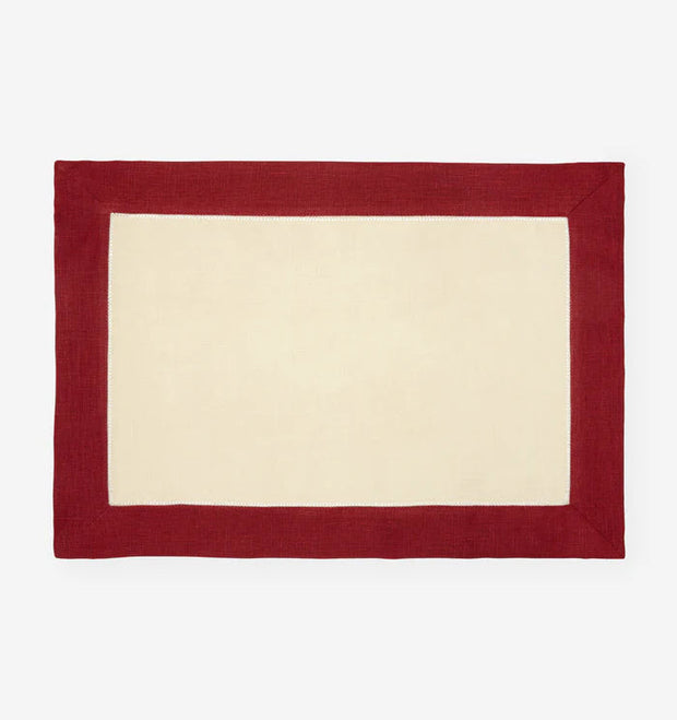 Roma Placemats - set of 4 Table Linens Sferra Stone Cinnabar 
