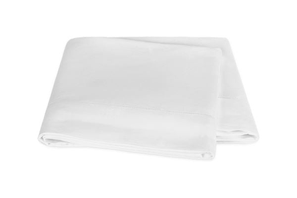 Roman Hemstitch Full/Queen Flat Sheet Bedding Style Matouk White 