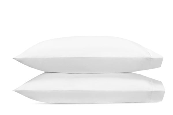 Roman Hemstitch Standard Pillowcases- Pair Bedding Style Matouk White 