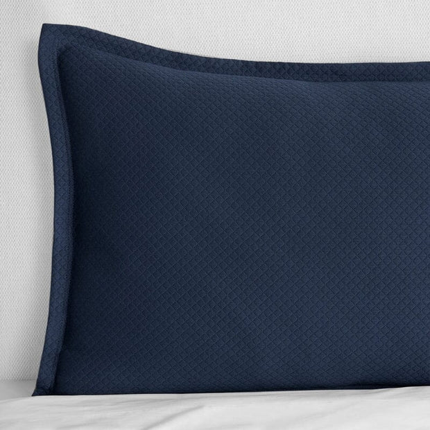 Rombo King Sham Bedding Style Sferra Navy 