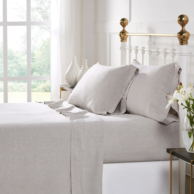 Seville Linen King Sheet Set Bedding Style Orchids Lux Home Beige 