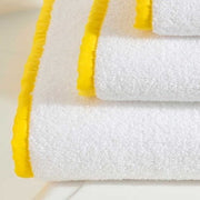 Signature Banded Bath Towel Bath Linens Pine Cone Hill White Lemon 