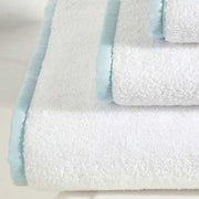 Signature Banded Bath Towel Bath Linens Pine Cone Hill White Soft Blue 
