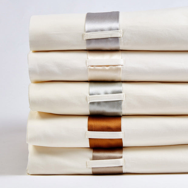 Bedding Style - Silk Band Cal King Sheet Set - Ivory
