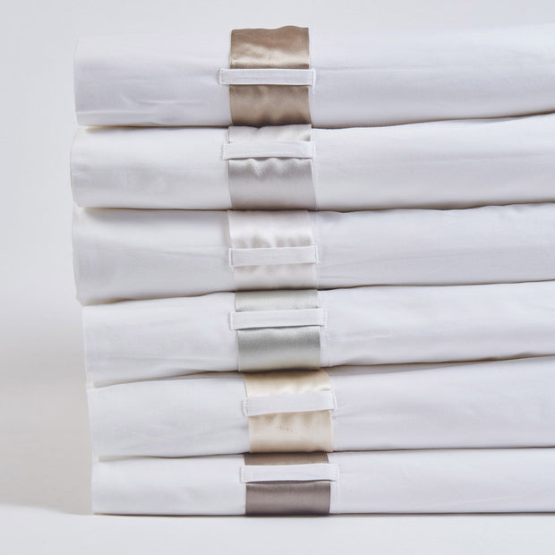 Bedding Style - Silk Band Cal King Sheet Set - White