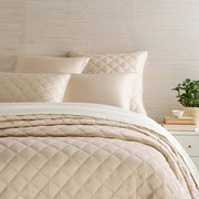 Silken Solid King Quilted Coverlet Bedding Style Pine Cone Hill Sand 