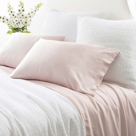 Silken Solid Standard Sham Bedding Style Pine Cone Hill Slipper Pink 