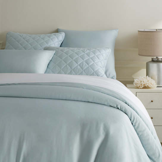 Silken Solid Twin Duvet Cover Bedding Style Pine Cone Hill Robin Egg Blue 