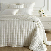 Silken Solid Twin Puff Quilt Bedding Style Pine Cone Hill Ivory 
