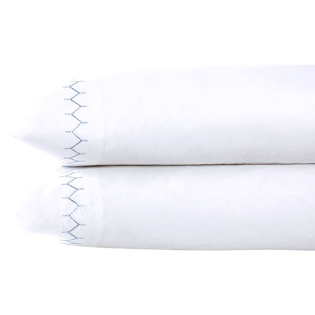 Stitched Organic King Pillowcase-Pair Bedding Style John Robshaw Light Indigo 