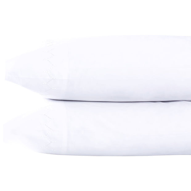 Stitched Organic King Pillowcase-Pair Bedding Style John Robshaw White 