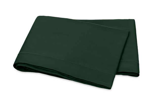 Talita Satin Stitch Full/Queen Flat Sheet Bedding Style Matouk Green 