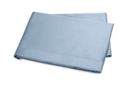 Talita Satin Stitch Full/Queen Flat Sheet Bedding Style Matouk Hazy Blue 