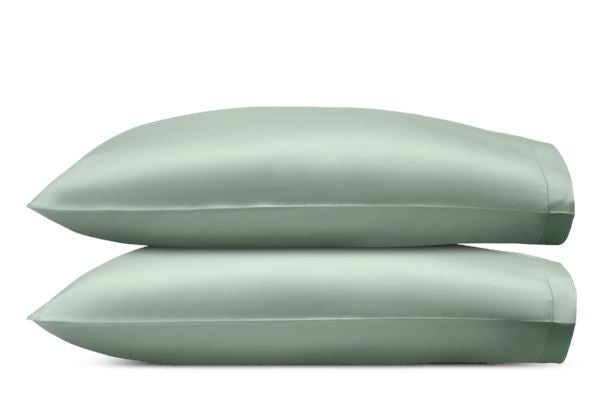 Talita Satin Stitch King Pillowcases- Pair Bedding Style Matouk Celadon 