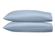 Talita Satin Stitch Standard Pillowcases- Pair Bedding Style Matouk Hazy Blue 