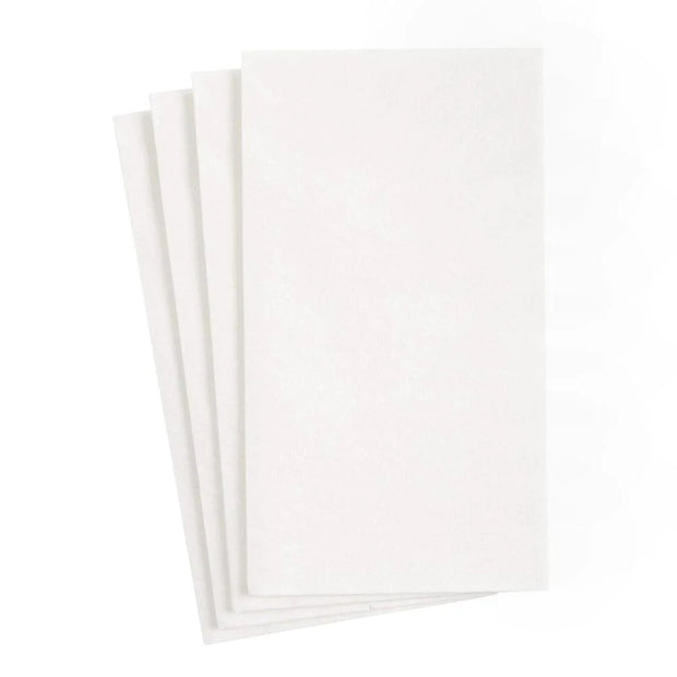 White Paper Linen Guest Towel Napkins Caspari 