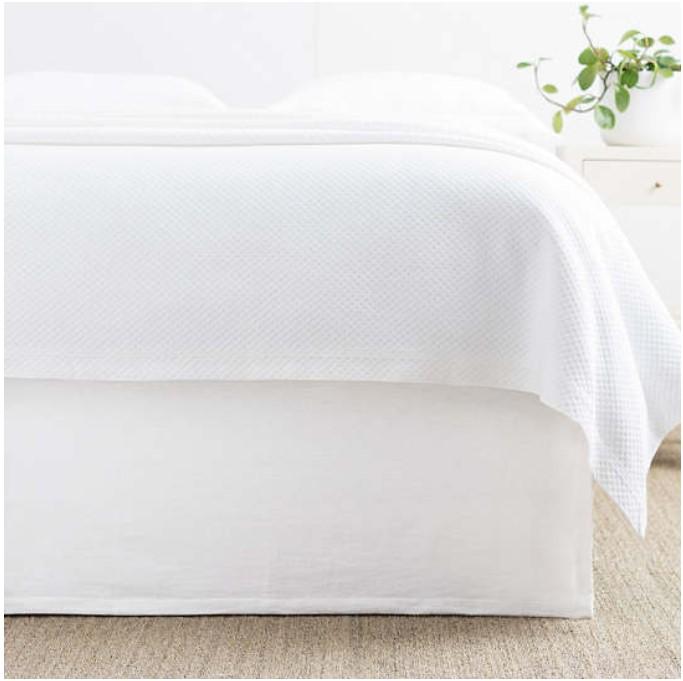 Wilton Full/Queen Bedskirt Bedding Style Pine Cone Hill White