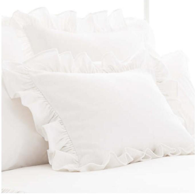 Wilton Ruffle Euro Sham Bedding Style Pine Cone Hill White 
