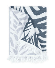 Zebra Palm Beach Beach Towel Matouk Navy 